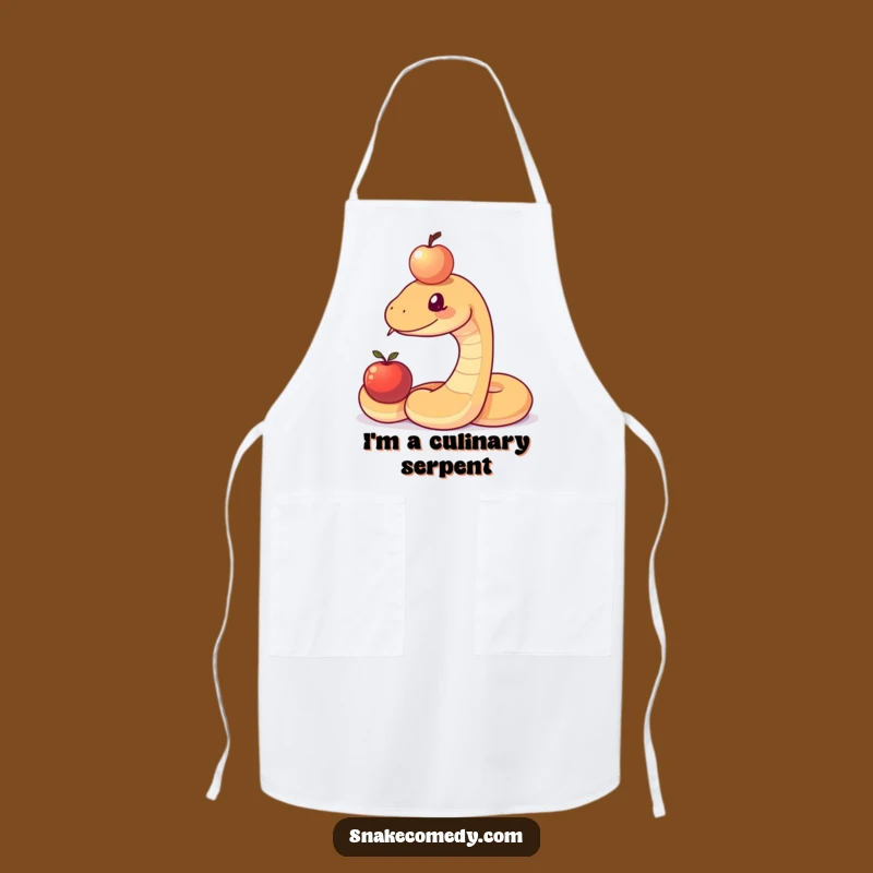 Funny Snake Balancing Apple Apron: Cook Up Laughs in the Kitchen