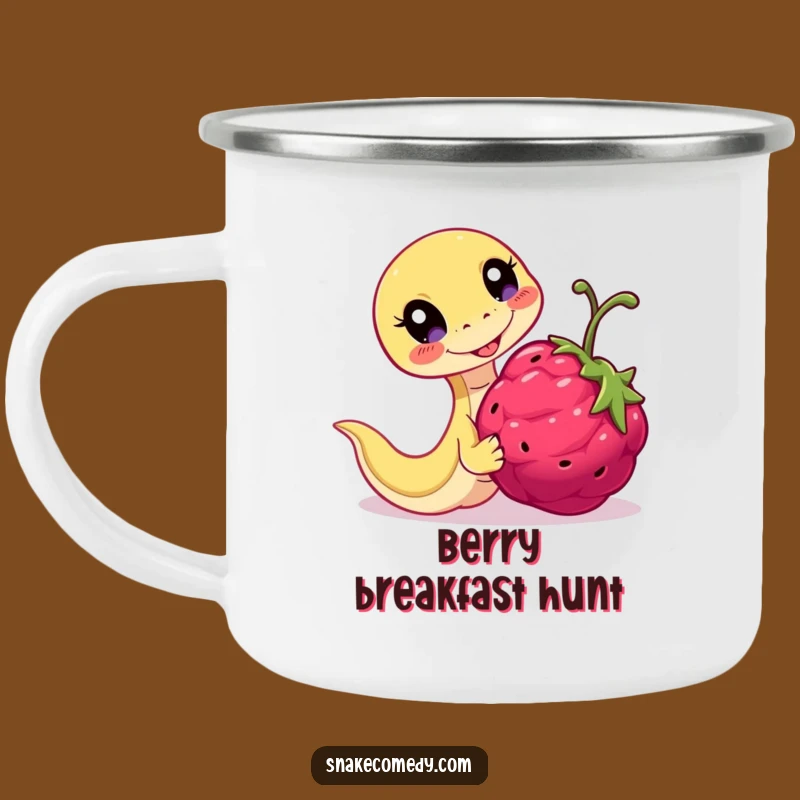 Playful Snake Camping Mug: Funny Berry Chase Outdoor Fun Gift