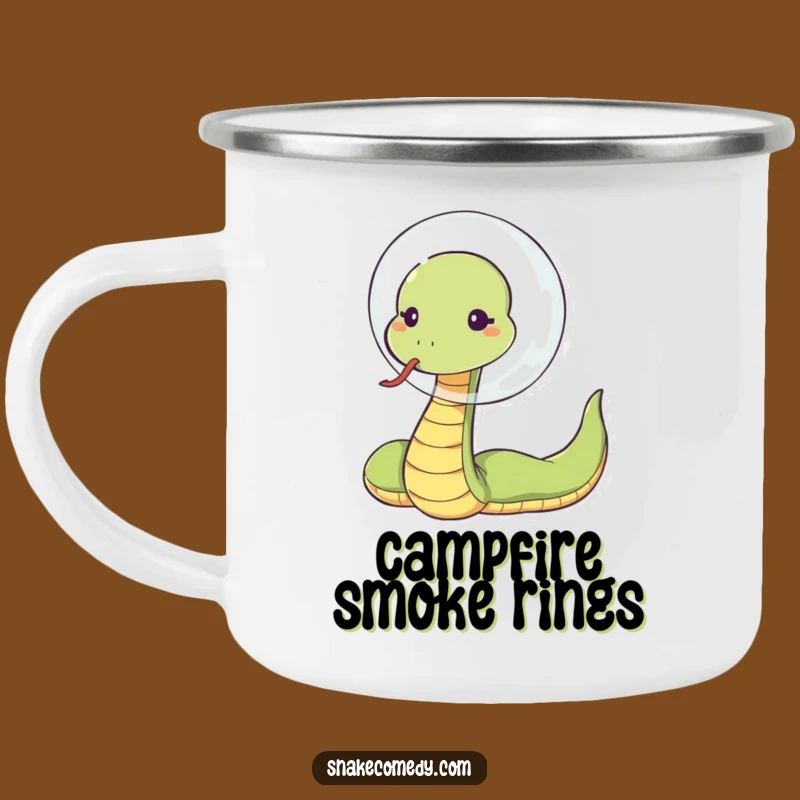 Enjoy your outdoor excursions with a pop of fun with this funny mug, featuring a sassy snake blowing a giant bubble. Durable and full of attitude.