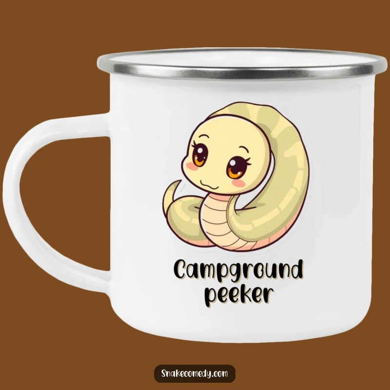 Funny Snake Coil Camping Mug: Sip Curiosity on Your Adventures!