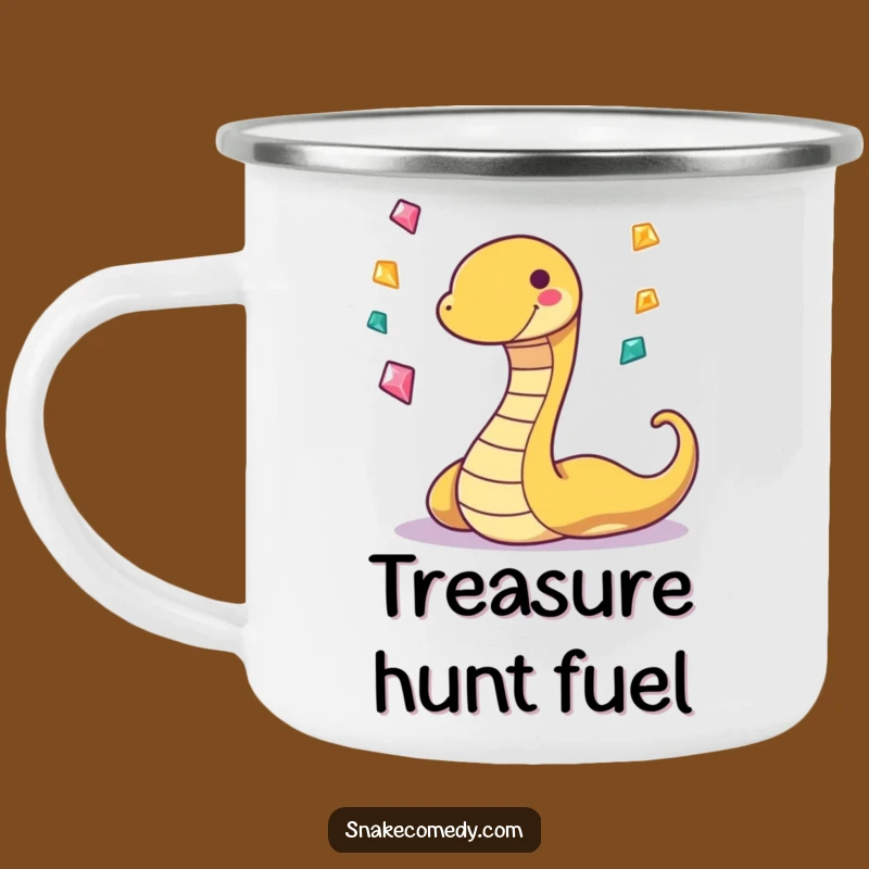 Funny Snake Gem Camping Mug: Adventure with Playful Sparkle