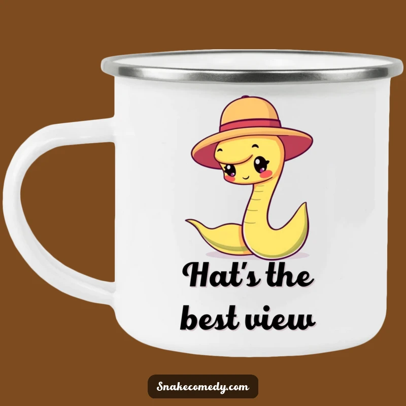 Funny Snake Hat Balancing Camping Mug - Adventure Ready & Stylishly Fun!