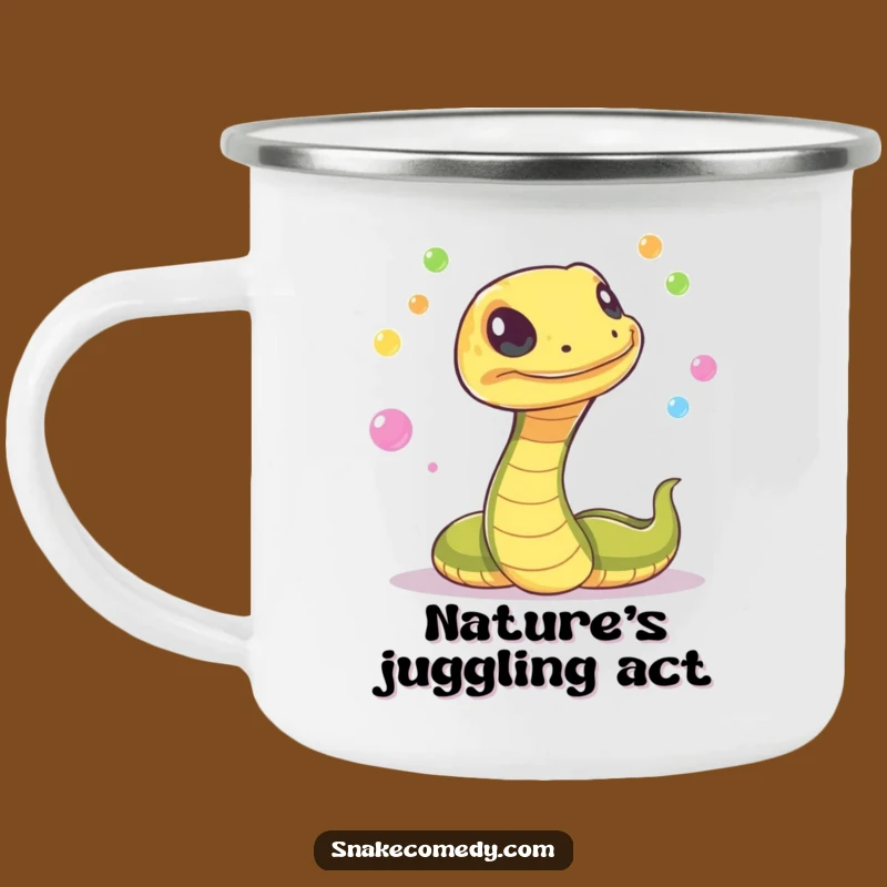 Funny Snake Juggling Camping Mug: Durable Orb Magic, Outdoor Funny Gift