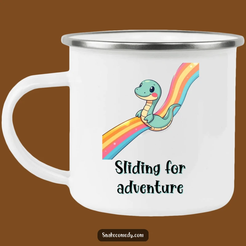 Funny Snake Rainbow Ribbon Camping Mug: Adventure-Ready Vibrant Hydration