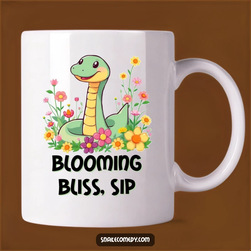 Funny Happy Snake Flower Mug: Joyful Slither & Perfect Gift for Snake Lovers