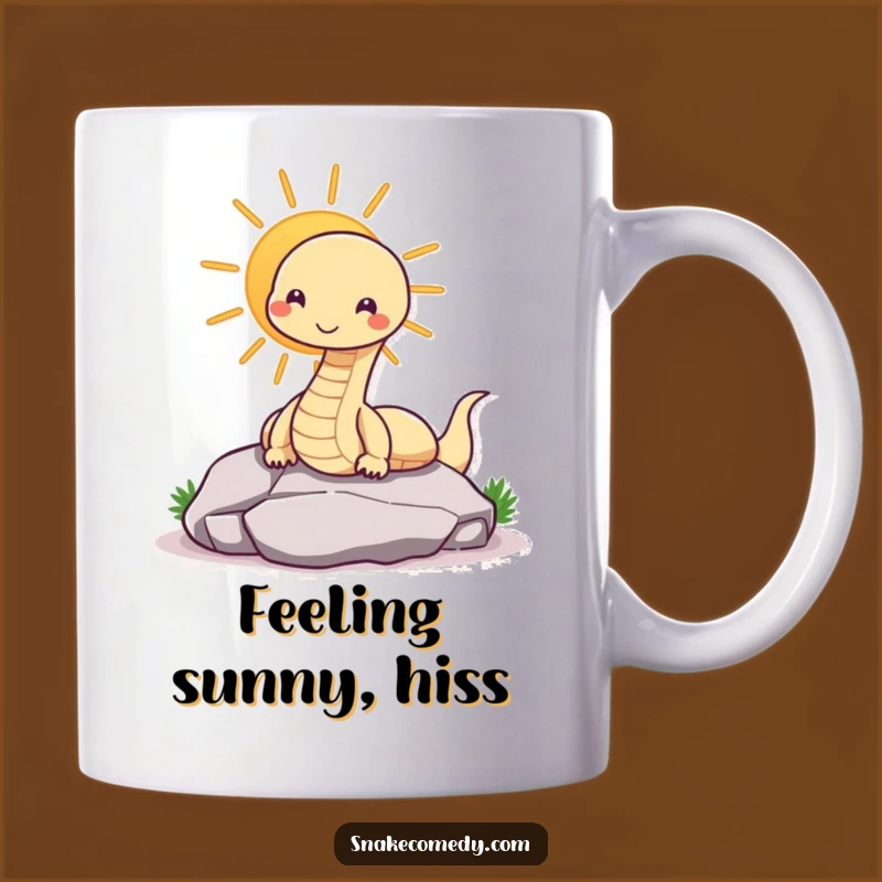 This snake knows how to chill! Embrace the zen with this funny mug featuring a sun-loving serpent.