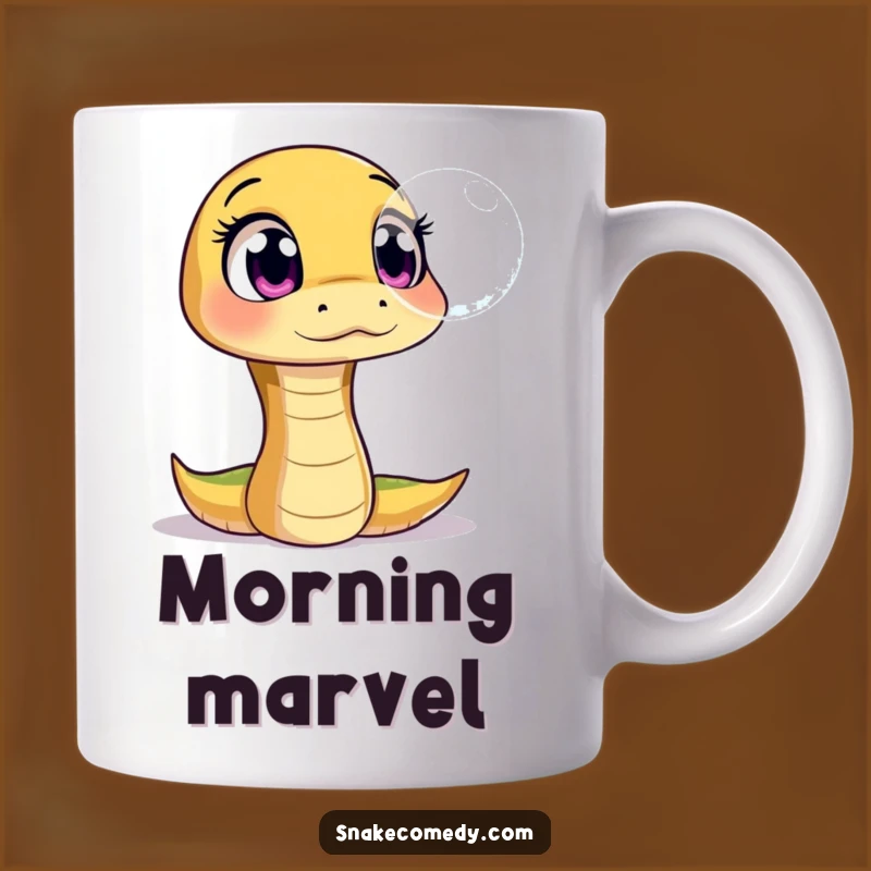 Funny Amazed Snake Bubble Mug: Whimsical Wonder for Curious Drinkers