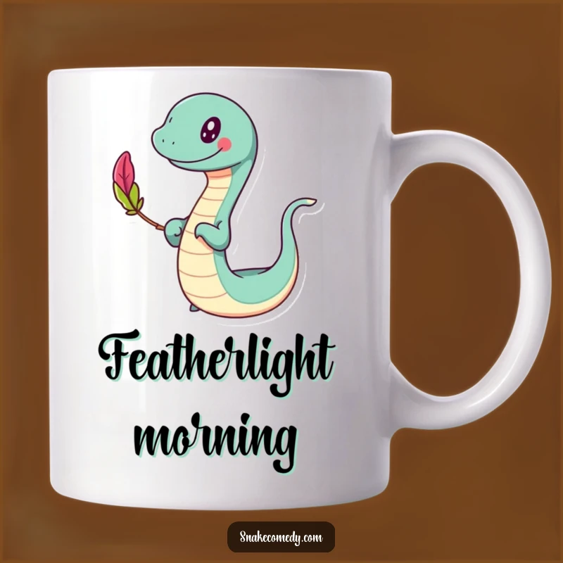 Funny Slithering Feather Mug: Happy Sway & Whimsical Balance Gift!