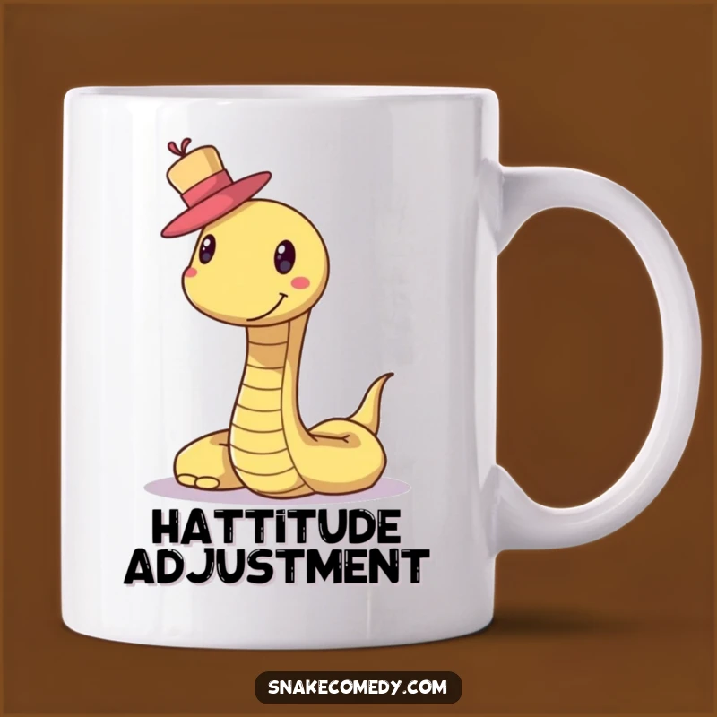 Funny Snake Hat Mug: Smiling Creature Balancing Top Hat, Dapper & Hilarious Gift!