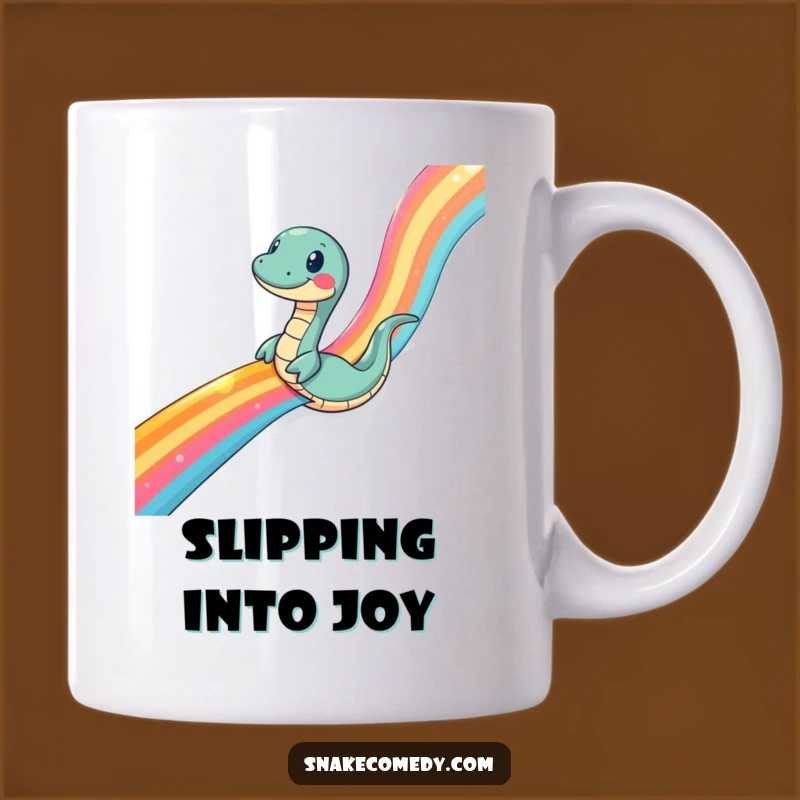 Funny Snake Rainbow Ribbon Mug: Hilarious Sliding Reptile Gift for Fun Lovers