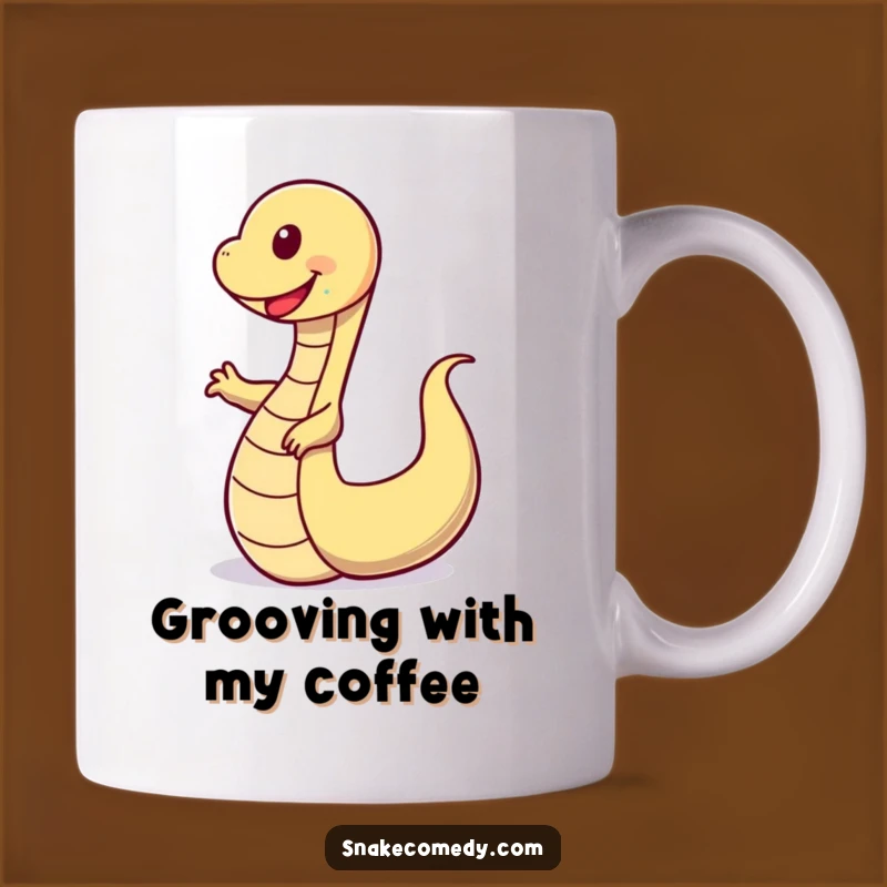Funny Wobbly Dance Snake Mug - Happy Serpent Coffee Cup, Hilarious Gift