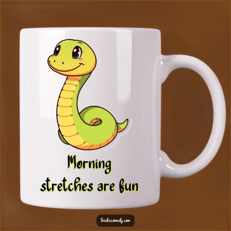 Funny Grinning Snake Coil Mug: Playful Serpent Character Gift for Smiles