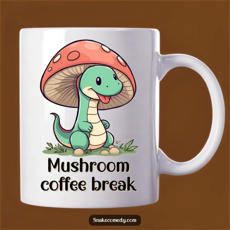 Funny Snake Mushroom Mug: Sneaky Peeking Character, Mysterious & Hilarious Gift!