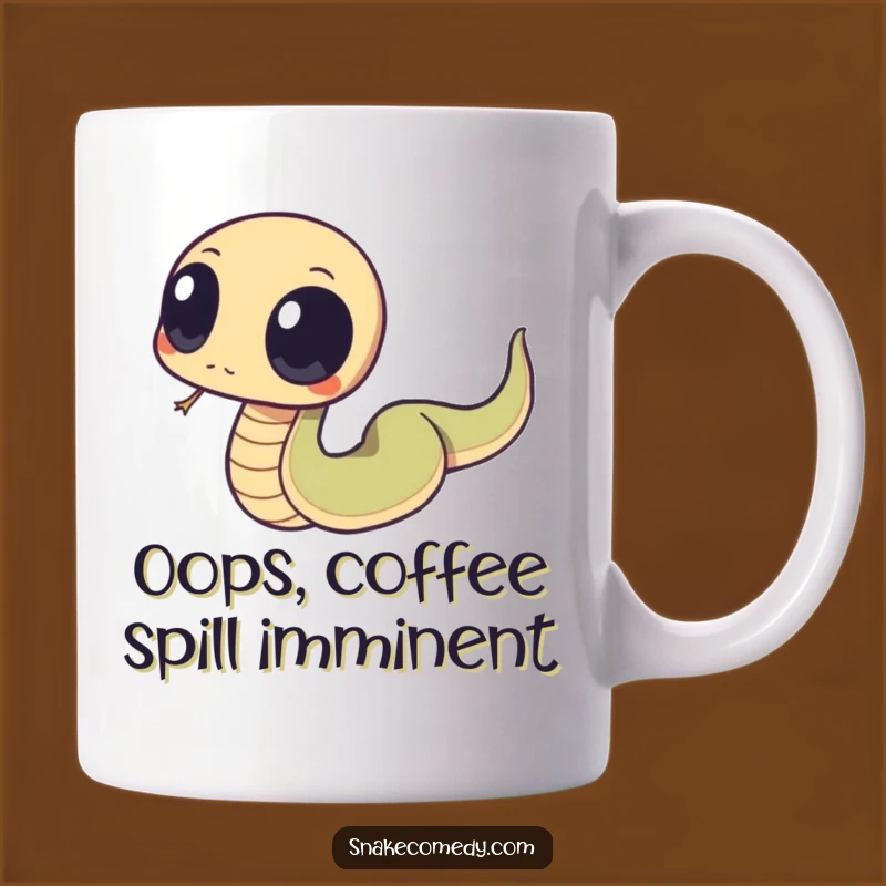 Funny Tripping Snake Mug: Clumsy O-Eyed Character Gift for Laughs