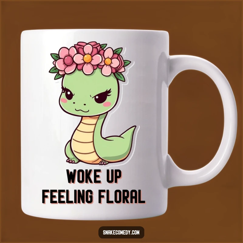 Funny Wink Snake Mug: Adorable Sss-exy Flower Crown Character Gift