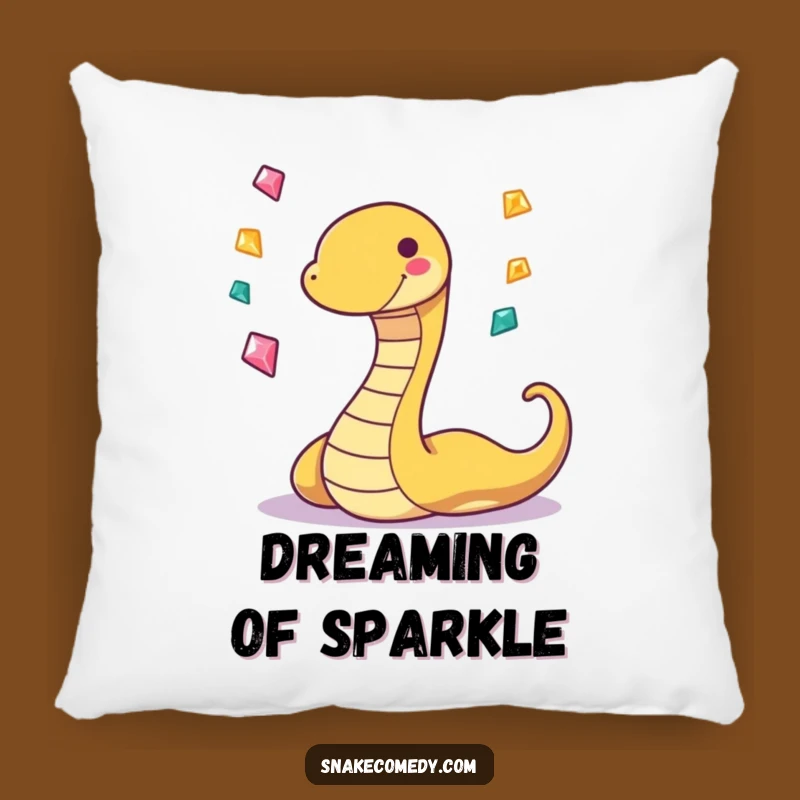 Funny Snake Gem Pillow: Cozy Comfort with Playful Sparkle