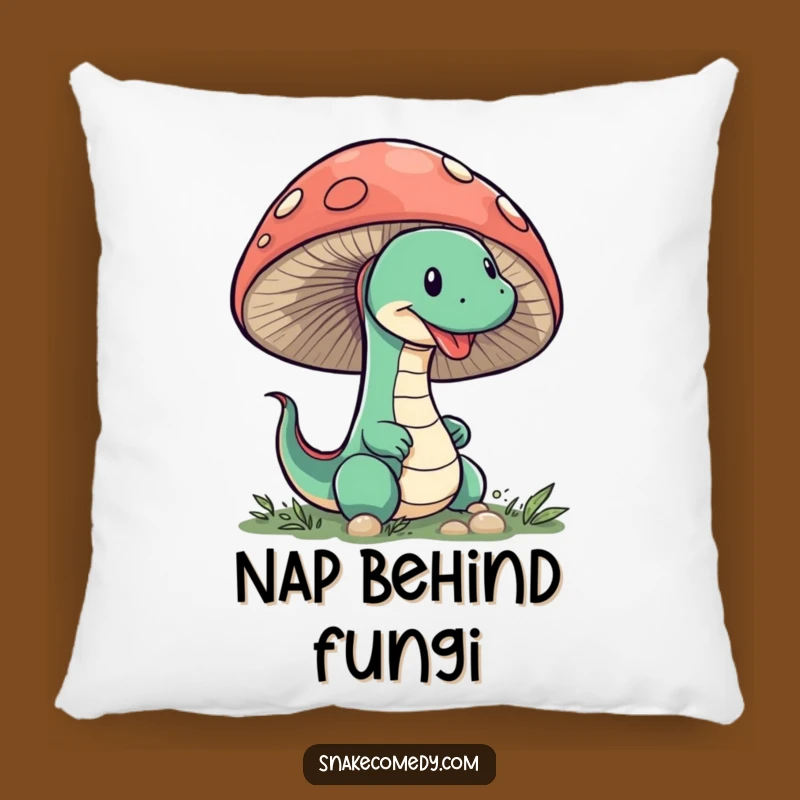 Funny Snake Mushroom Pillow: Sneaky Peeking Character, Cozy & Hilarious Accent Gift!