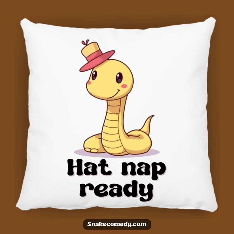Funny Snake Hat Pillow: Smiling Creature Balancing Top Hat, Comfy & Hilarious Accent Gift!