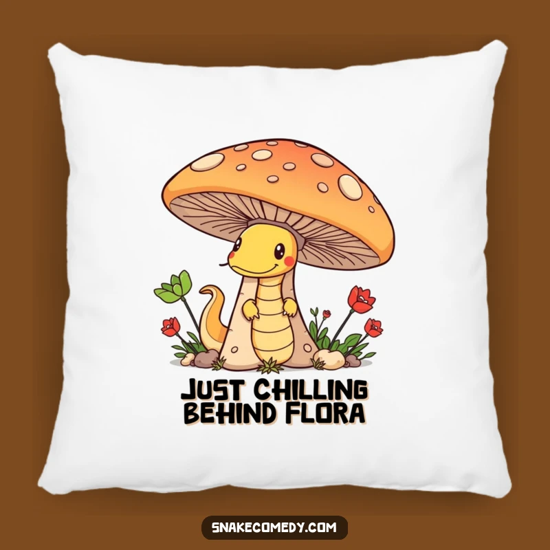 Funny Snake Mushroom Pillow: Cozy Mischief Reptile Cushion, Perfect Funny Gift