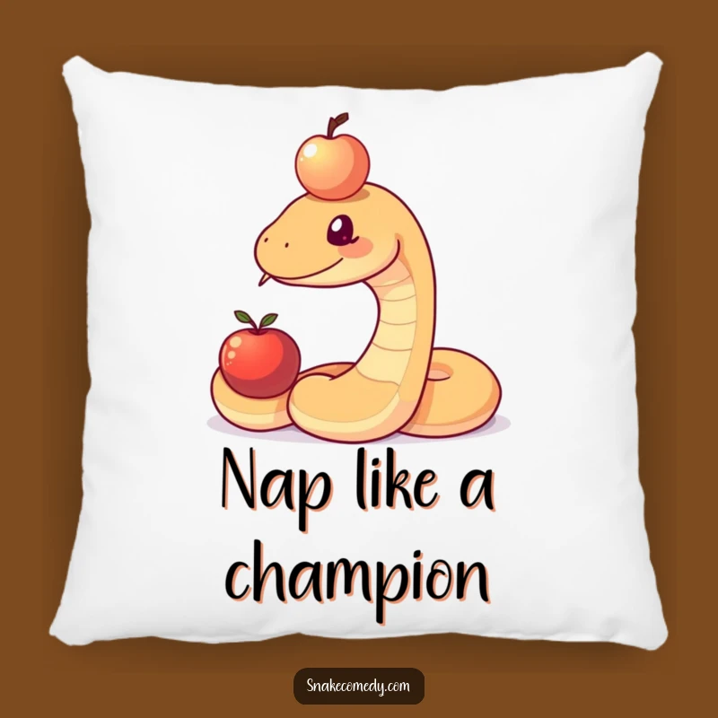 Funny Snake Balancing Apple Pillow: Cozy Comfort with a Comedic Twist