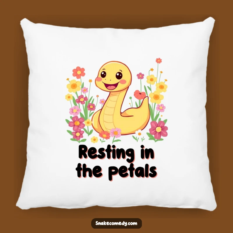 Funny Snake Flower Field Pillow - Cozy Comfort & Floral Cheer!