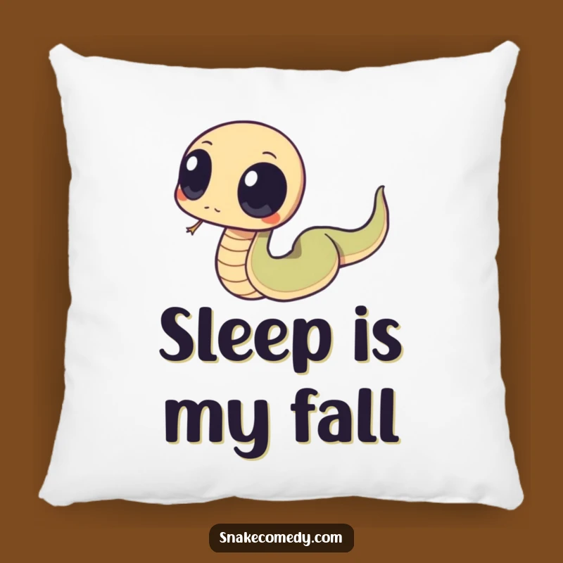 Rest your head on pure amusement with this funny pillow featuring a snake comically tripping over its tail. Soft, snuggly, and full of laughs.