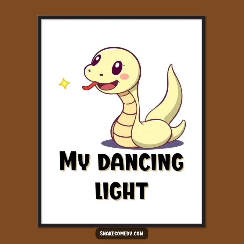 Funny Snake Light Chase Digital Art: Humorous Pursuit Print!