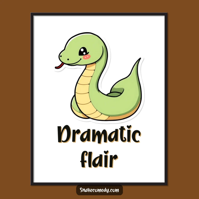 Funny Snake Wink Digital Print: Instant Dramatic Charm for Walls