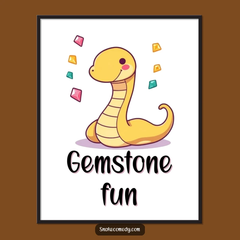 Funny Snake Gem Digital Print: Instant Playful Art for Your Walls