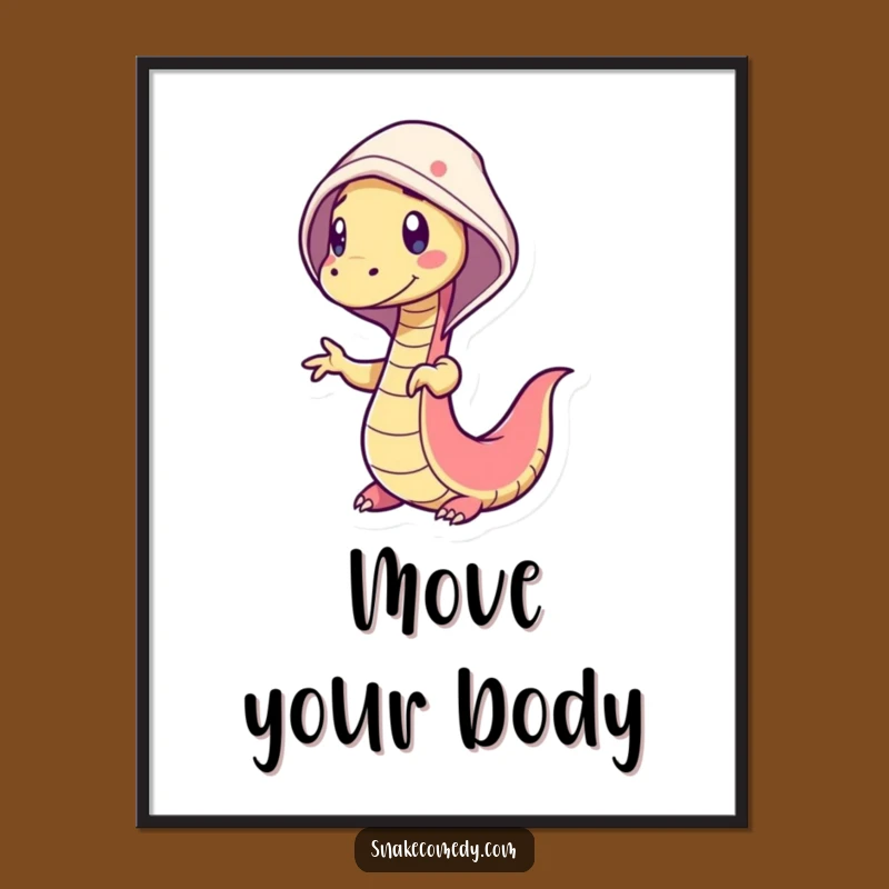 Funny Dancing Snake Digital Art: Instant Groovy Wall Decor