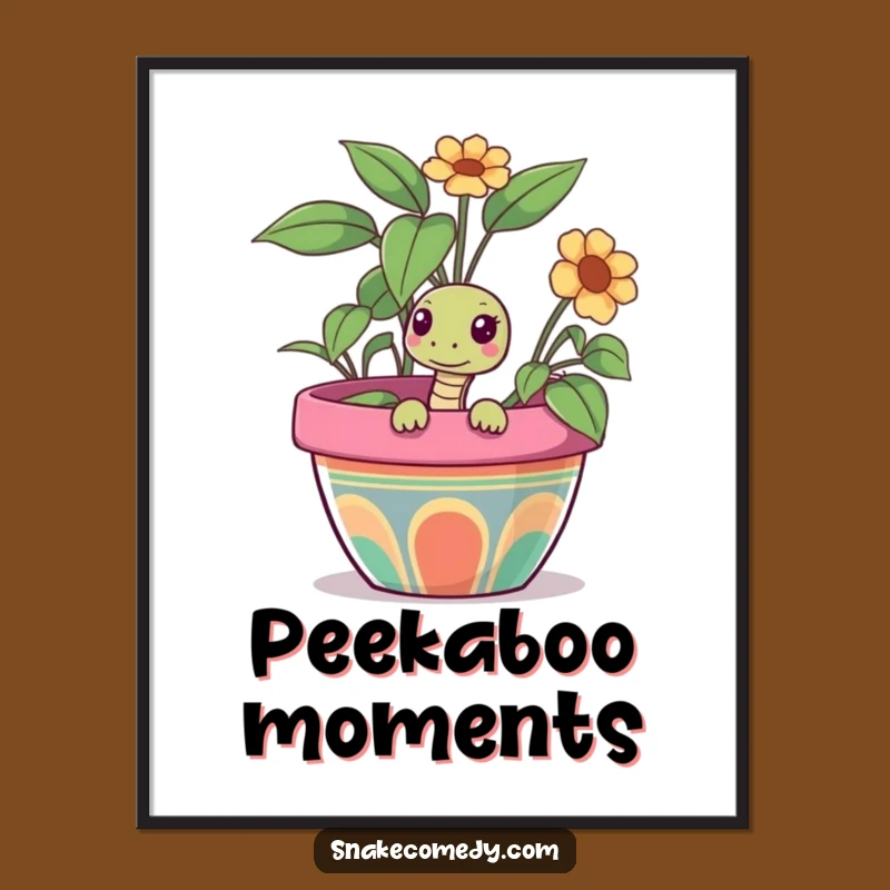 Funny Snake Pot Digital Print: Instant Curious Charm for Walls