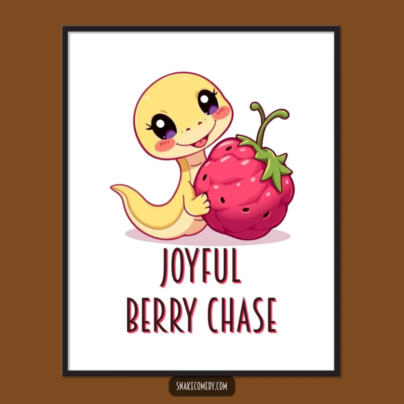 Playful Snake Digital Art: Instant Fun with Berry Chase Print