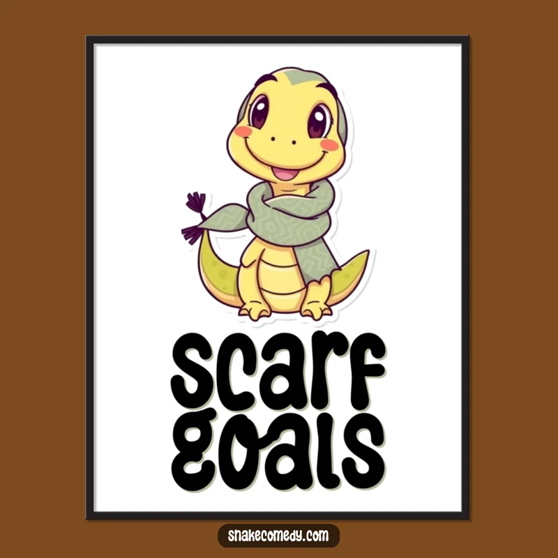 Funny Snake Scarf Digital Art: Witty Serpent Artwork for Instant Download.