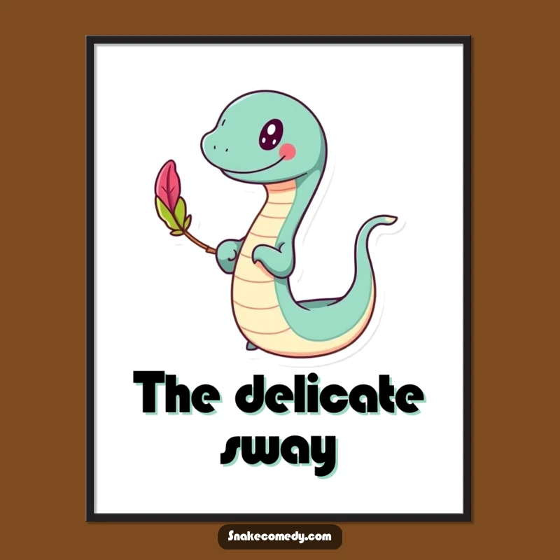 Funny Slithering Feather Digital Art: Instant Happy Balance for Your Walls!