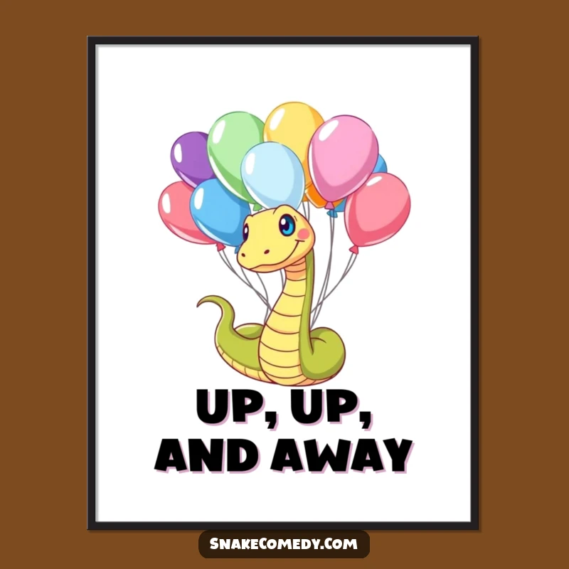 Funny Snake Balloon Tangled Digital Print: Instant Vibrant Decor