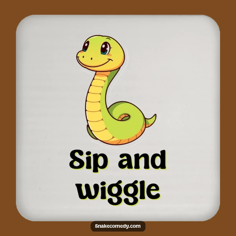 Funny Snake Coil Coaster: Playful Grin Surface Protection & Decor