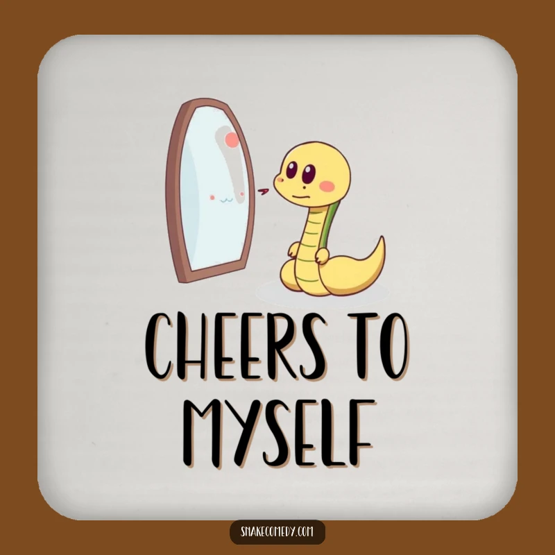 Funny Snake Reflection Coasters - Cartoon Drink Protector Set Gift