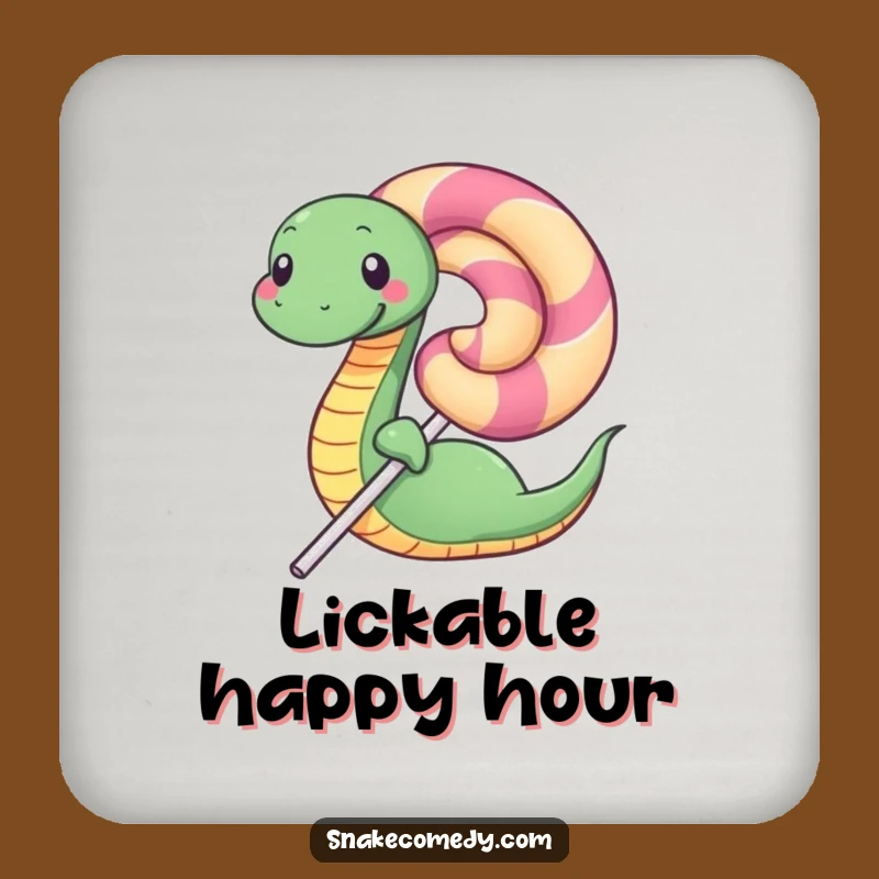 Funny Happy Snake Lollipop Coaster: Protect Surfaces with Sweet Style