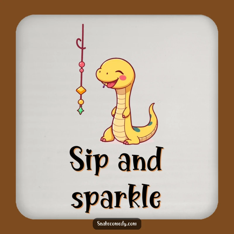Funny Snake Charm Batting Coaster: Protect Surfaces with Playful Sparkle