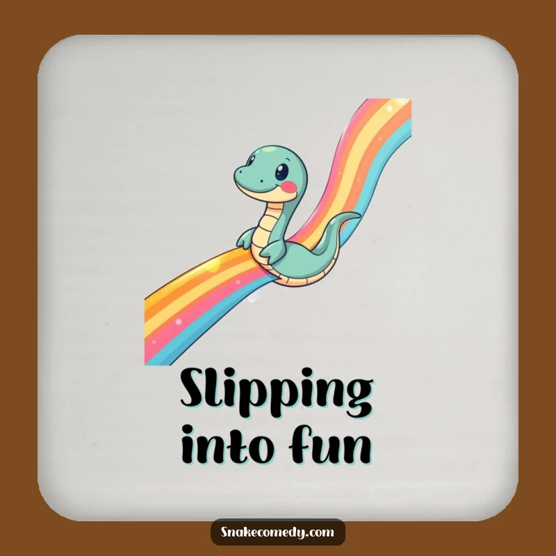 Funny Snake Rainbow Ribbon Coaster Set: Protect Surfaces with Vibrant Fun