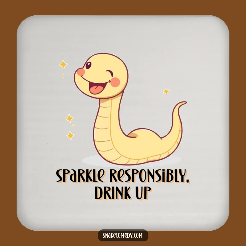 Funny Sparkle Snake Coasters - Joyful Slithering Protection, Humorous Drink Set