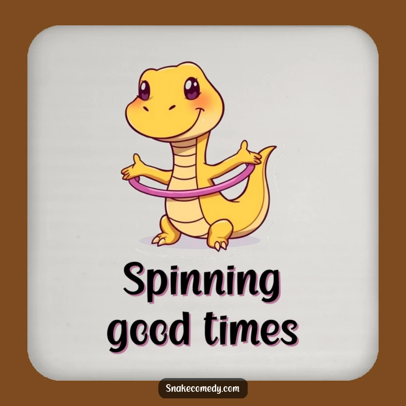 Funny Snake Hula Hoop Drink Coaster: Protect Surfaces with Humor