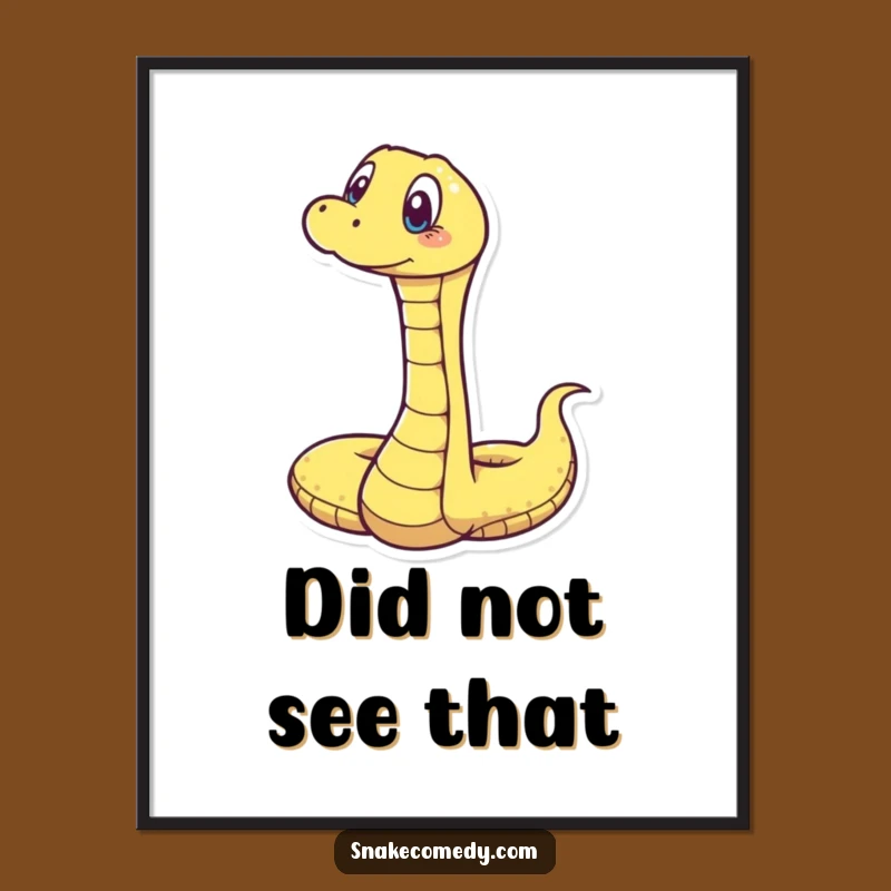 Funny Surprised Snake Poster: Stretched Reptile Art, Unique Funny Gift Decor