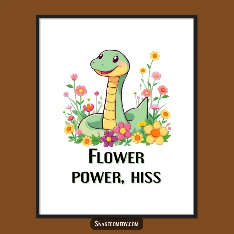 Funny Snake Flower Poster: Vibrant Wall Art & Hilarious Gift Idea