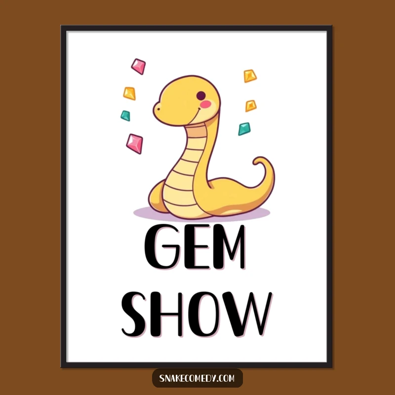 Funny Snake Gem Poster: Bring Playful Sparkle to Your Walls