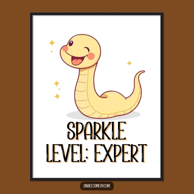 Funny Sparkle Snake Poster - Joyful Slithering Art, Whimsical Wall Decor