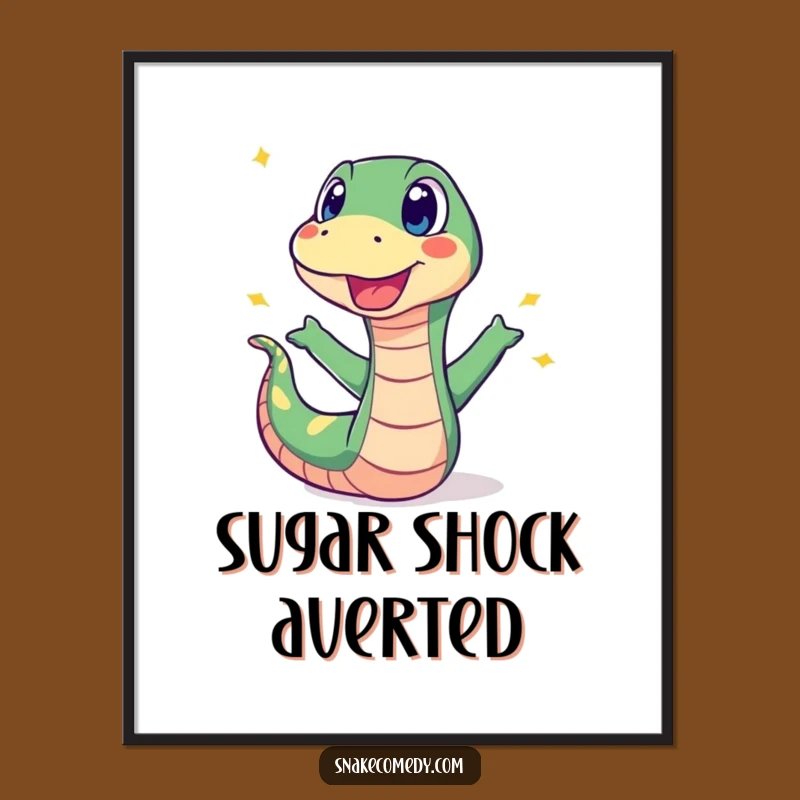 Funny Surprised Snake Sweet Pop Poster: Shocking Wall Art and Hilarious Gift