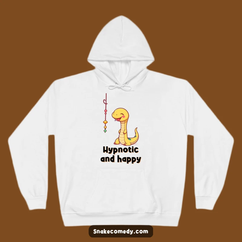 Stay cozy and add some sparkle with this funny snake hoodie. The snake batting at a charm design brings playful fun.