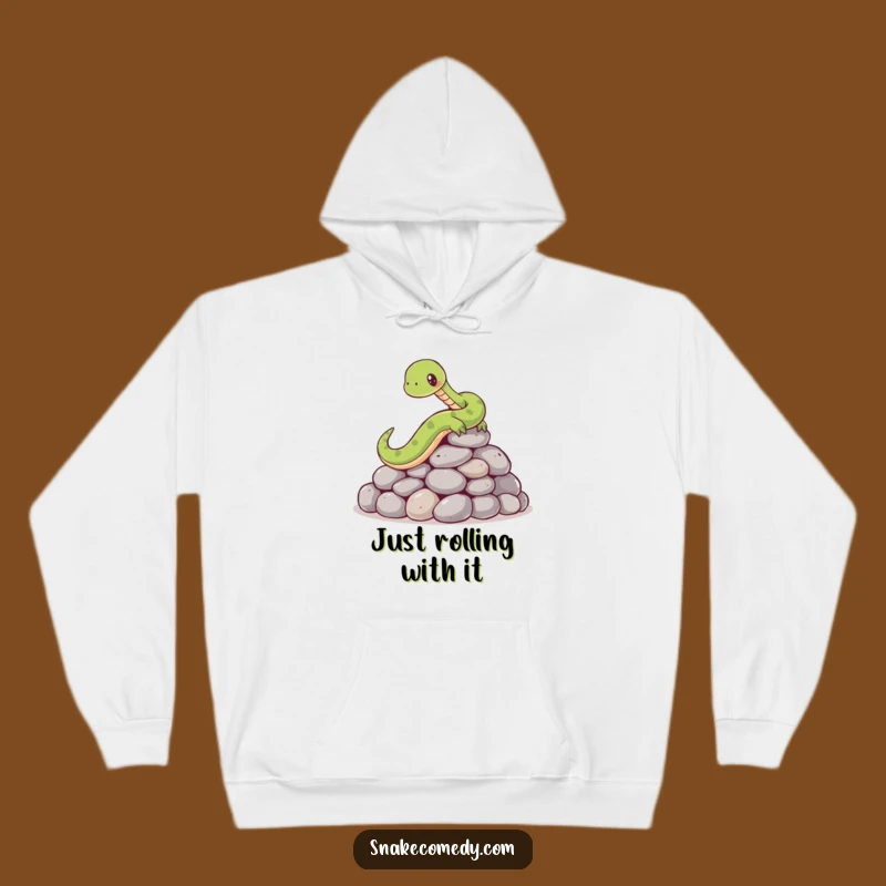 Funny Snake Cozy Hoodie: Hilarious Character Slipping on Stones for Ultimate Comfort