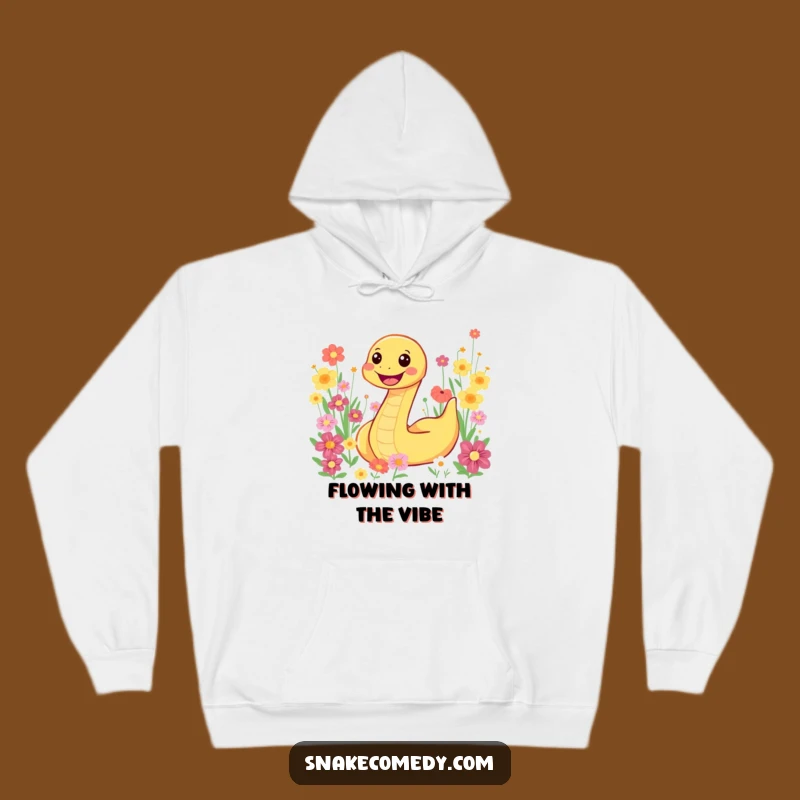 Funny Snake Flower Field Hoodie - Cozy Comfort & Floral Fun!